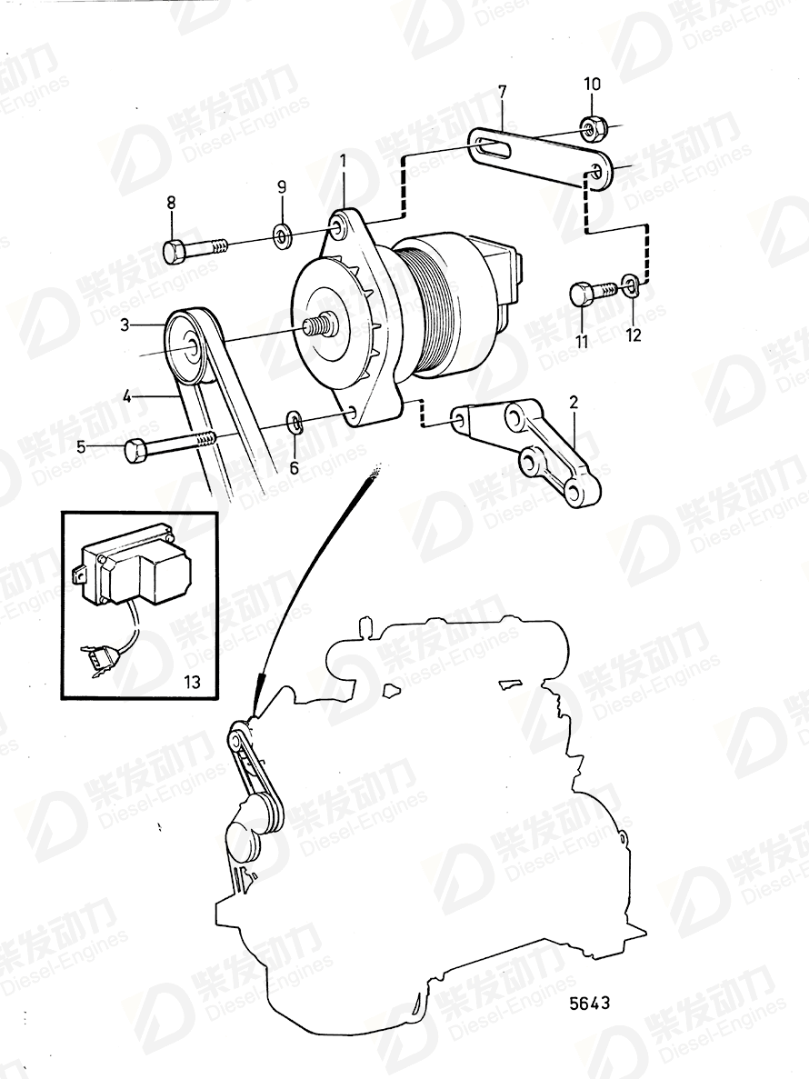 VOLVO Bracket 843037 Drawing